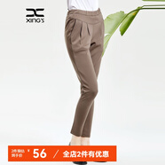 邢氏女裝女士休閑款女加絨多色小腳褲長(cháng)褲松緊腰褲子 駝色-加薄絨 46 (170/86B)