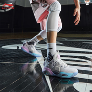 李寧馭帥14籃球鞋男鞋球鞋水泥地耐磨減震運動鞋 珍珠白/蝶蘭紫-1（全城9） 46