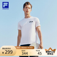 FILAFILA 斐樂官方男裝針織短袖衫2025夏季新款健身運動簡約基礎白T恤 玉石白-WT L 175/96A/L