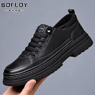 保菲羅亞隱形內增高鞋男鞋2025秋冬季新款休閑皮鞋男士商務(wù)鞋一腳蹬鞋子男 2371黑色【皮面】-常規款 38 皮鞋碼