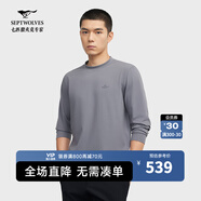 七匹狼【商場同款】長袖T恤秋新品圓領(lǐng)體恤衫潮流時尚休閑男裝上衣 002(黑灰) XL 175/92A