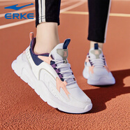 鴻星爾克女鞋冬季皮面防水跑步鞋冬季新款軟底休閑跑鞋輕便旅游運動(dòng)鞋子女 正白/灰墨藍 35