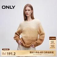 ONLY秋冬柔軟舒適漸變燈籠袖圓領(lǐng)毛衣針織衫女|124313008 C12 沙色 S (160) 80A