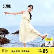 森馬觀園吉聯(lián)名連衣裙女肌理國風夏收腰寬松掛脖長裙109324114021