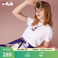 斐樂（FILA）官方女士短袖T恤夏印花運(yùn)動(dòng)女裝針織短袖套頭衫小熊T刺繡上衣 標(biāo)準(zhǔn)白-WT 3XL 185/100A