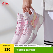 李寧（LI-NING）輕速1.0丨實(shí)戰(zhàn)籃球鞋男網(wǎng)面透氣減震水泥克星防側(cè)翻運(yùn)動(dòng)鞋 新弱粉紅/熒光桃粉-2 39