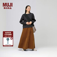 無(wú)印良品（MUJI）女式木棉混燈芯絨寬擺輕便長(zhǎng)裙長(zhǎng)半身裙美拉德女裙子秋冬季 駝色 L (165/70A)