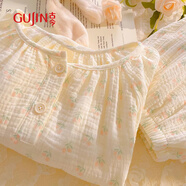 古今（GUJIN）春夏上新睡衣女純棉棉紗泡泡紗家居服可外穿睡褲可愛(ài)套頭套裝XL