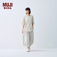 無(wú)印良品（MUJI）IDEE 女式 平紋 燈籠裙 長(zhǎng)半身裙女裙子女裝25年夏季款GA53CC5S 淺灰色 均碼