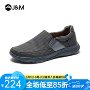快樂瑪麗J&M 樂福鞋休閑鞋子男士2022年春夏新款增厚底百搭運(yùn)動旅游復(fù)古耐磨潮流 灰色 39 245mm