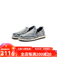 迪賽（DIESEL）[新款]DIESEL男士25新款淡藍色磨損設(shè)計休閑莫卡辛鞋 HA378 39