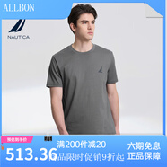 諾帝卡（NAUTICA）/諾帝卡夏季休閑潮流透氣帶彈純色純棉簡約棉T恤男裝 TE3221_太空灰_彈力水柔棉_易于 S _：55-63KG