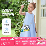 MQDMINI童裝女童無袖背心裙兒童連衣裙涼感舒適女孩時尚甜美裙子小熊相機