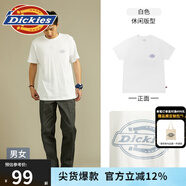 dickies簡約小logo全棉短袖T恤情侶款商場同款半袖上衣多色可選 DK010991 白色11799【后背大印花】 XL