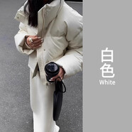 矜持范棕色短款肯豆風(fēng)pu皮棉服女高領(lǐng)美拉德厚外套女2025新款冬季 白色 S 70-95