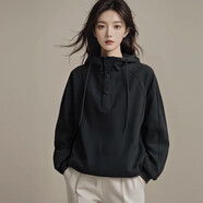 AEMAPE連帽衛(wèi)衣女外套美式拉德春秋季新款韓版百搭開(kāi)春寬松ins潮流上衣 黑色一春秋款衛(wèi)衣 M 建議90-115斤