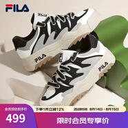 斐樂(lè )（FILA）斑斕鞋ROSETTA女鞋板鞋新款面包厚底鞋復古休閑鞋 雪白/黑-SB 36