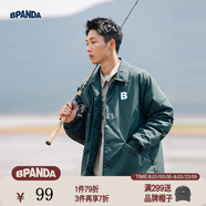 熊貓·本（ben.panda）棉服男潮牌翻領(lǐng)寬松休閑秋冬工裝棉衣多穿情侶外套 墨綠色（A款) L