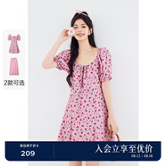 詩凡黎（'SEIFINI）樹莓粉連衣裙2024年夏新款女法式復(fù)古收腰桔梗多巴胺連衣裙 玫瑰粉（連衣裙） S 155/80A