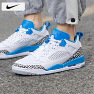 耐克（NIKE）男鞋子男 25夏季新款運(yùn)動(dòng)鞋耐磨球鞋網(wǎng)面透氣休閑鞋緩震籃球鞋男 SPIZIKE-冰川白藍(lán)/曬圖退10 44.5