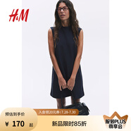 H&M女裝千金風(fēng)連衣裙2025夏季新款圓領(lǐng)無(wú)袖通勤優(yōu)雅A字裙1265322 海軍藍(lán) XS 155/80