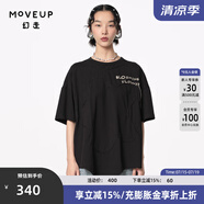 幻走（MOVEUP）【商場同款】2024夏季新款流蘇繡花設(shè)計師短款T恤女 黑 S