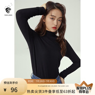 范思藍(lán)恩范思藍(lán)恩204303半高領(lǐng)打底衫女秋冬百搭修身針織上衣緊身內(nèi)搭毛衣 黑色  XS