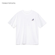 TOMATOPAPA夏季新款簡約圓領短袖2025夏季T恤刺繡休閑百搭男上衣 白色 L