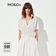 MO&Co.【秦嵐同款】針織衫2025夏新品桑蠶絲亞麻混紡輕薄上衣MBE2SWT001 本白色 S /160