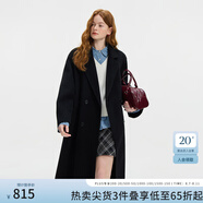 范思藍恩鉆石立裁系列小個子雙面呢大衣女秋冬復(fù)古羊駝毛外套14216 氣質(zhì)黑 S