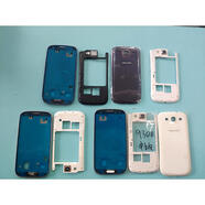 YUMQUA適配適用于三星i9300 i9308前框 中框 后框 S3  i9305前殼邊框 后蓋 藍(lán)色前框帶按鍵