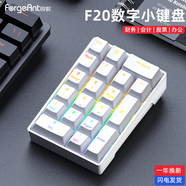 雷蛇（Razer）通用F20機(jī)械數(shù)字小鍵盤女生辦公筆記本外接會(huì)計(jì)財(cái)務(wù)便攜數(shù)字鍵盤 F20-白色(混光20鍵)-有線 茶軸