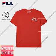 斐樂（FILA）【易烊千璽同款】叕運蛇短袖T恤女%7C情侶2025春男涂鴉上衣官方旗 傳奇紅-RD XL 180/100A
