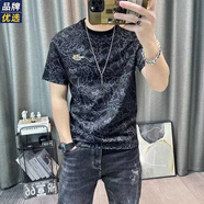 胖東來(lái) DL【央媽推薦】撿漏專柜撤單短袖t恤男士夏季潮牌半截袖冰絲體恤上 虎頭黑色短袖【單件裝】 2XL 【建議130-145斤】