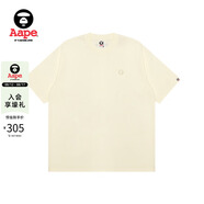 AAPE旗艦店男裝25春夏猿人徽章字母刺繡簡(jiǎn)約潮流短袖T恤1598XXO IVX/白色 XL 均碼