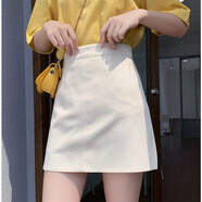 AFTER MONDAY裙子女半身裙2025夏季韓版小清新包臀裙女顯瘦糖果色A字短裙 杏色 S