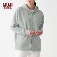 無(wú)印良品 MUJI 男女通用 緊密編織毛圈 拉鏈連帽衫 休閑外套 無(wú)性別 衛(wèi)衣 灰色 XXS -XS(150/72A)