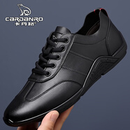 卡丹路意大利Cardanro2025夏季透氣小白鞋休閑軟底百搭 黑色 38