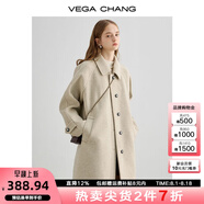 VEGA CHANG毛呢大衣女2025年冬新款大衣小個子高級感赫本風(fēng)外套 燕麥色 L