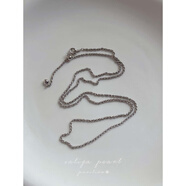 胖東來(lái)同款代購多層銀項鏈女意大利進(jìn)口技術(shù)工藝S925純鍍金爆閃豆 1.6mm粗 銀色 麻花鏈 55cm