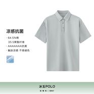美孕后花園【冰玉polo衫】白小T25新款男士涼感春夏商務(wù)休閑翻領(lǐng) 淡銀灰-視頻同款 均碼 S