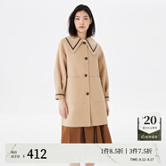 VEROMODA毛呢大衣女2023新款H版型學(xué)院風(fēng)中長款 C13淺卡其色加花色-追單1 XS