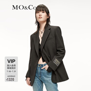 MO&Co.冬季中性化剪裁泰迪熊廓形感西裝JK服 萌寵部落moco 黑色 S