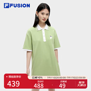 FILA FUSION斐樂潮牌女子連衣裙夏時尚寬松簡約POLO領(lǐng)連身裙 奶油果綠-GN L （170/88A/L）
