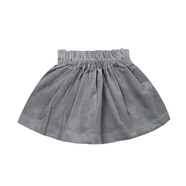 LELE JOVE北歐風(fēng)童裝春秋季女童蓬蓬裙燈芯絨短裙復古公主裙時(shí)尚百搭半身裙 藍灰 100 cm