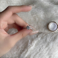 KZD老鳳凰999純銀鉆石戒指女款鉆戒結(jié)婚不掉色開口可調(diào)節(jié)輕奢 八心八箭(1克拉)開口可調(diào)節(jié)