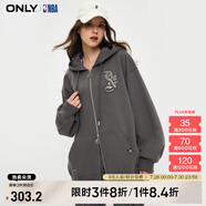ONLYNBA聯(lián)名款休閑連帽開衫寬松衛(wèi)衣女|12419R006 E39 鐵灰色 M (165) 84A