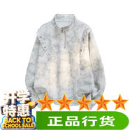 JASONWOOD潮牌美式簡(jiǎn)約復(fù)古風(fēng)星星柳釘拉鏈立領(lǐng)休閑衛(wèi)衣男女同款 扎染白*星星柳釘拉鏈 M 160-170CM/90-130斤