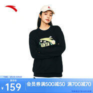 安踏休閑衛衣女冬季新款加絨保暖寬松顯瘦上衣字母印花圓領(lǐng)運動(dòng)服