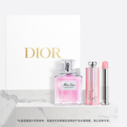 迪奧DIOR花漾潤唇禮盒套裝(淡香水50ml+潤唇膏001)口紅生日禮物送女生